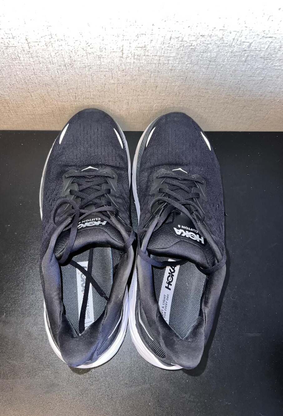 HOKA One One Clifton 8 Wide Black White Men's Running Shoes Size 13 2E - Picture 6 of 11